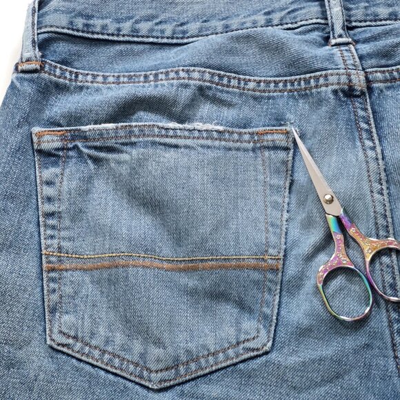 Abercrombie & Fitch Jeans Men 32 x 32 (30) Light Blue Cotton Preppy Western FLAW - Picture 15 of 16